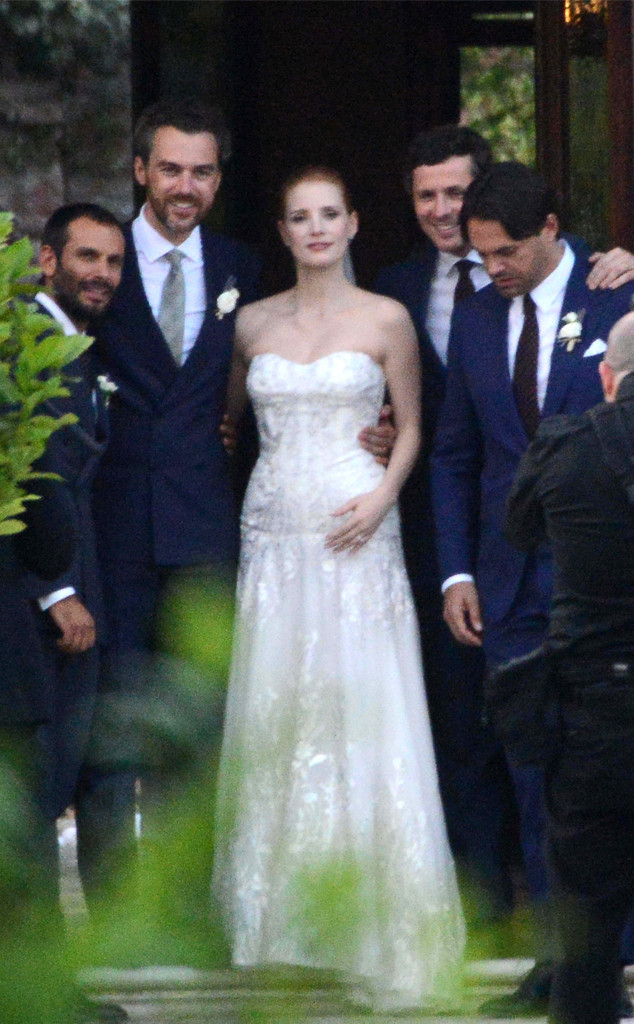 See Jessica Chastain S Wedding Gown E Online